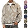 Men's Flannel Long Sleeve Sweatshirt with Camouflage Print
