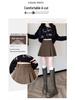 2025 Autumn/Winter Grey Wool Blend High-Waisted Slimming Pleated Skirt