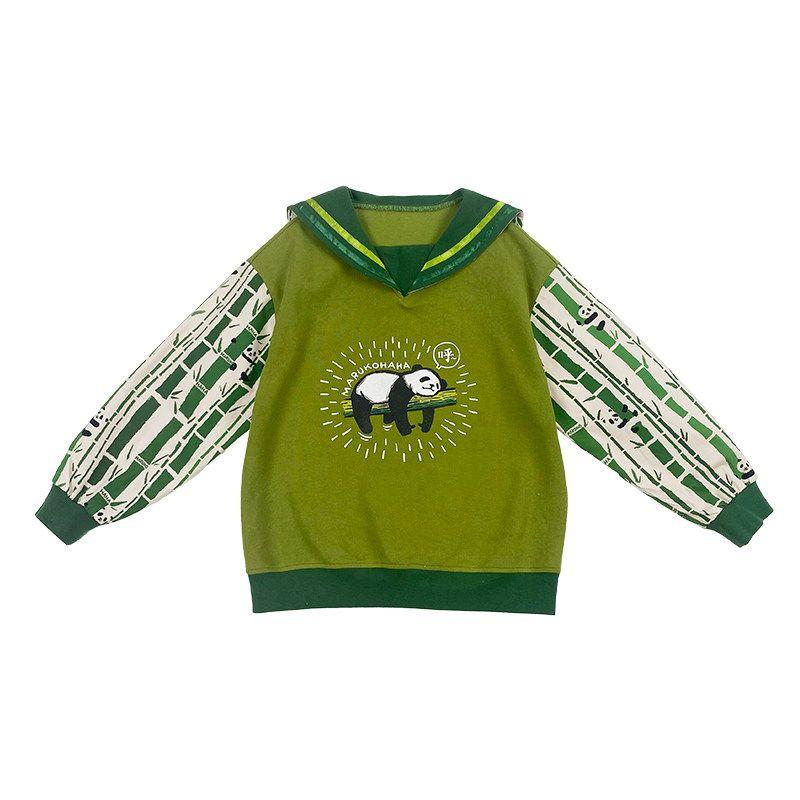 Autumn Clothing New Arrival Girl Sweatshirt Hoodie Sailor Suit Cartoon Panda 120