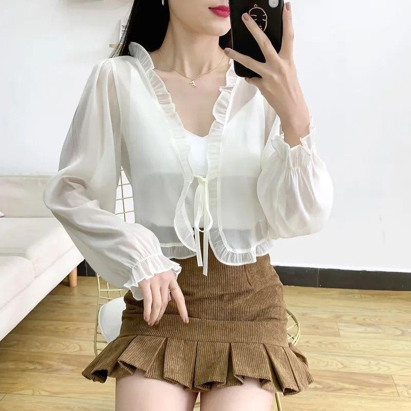 Summer Outdoor Chiffon Shawl Women's Short and Versatile Shoulder and Sun Protection Cardigan Top