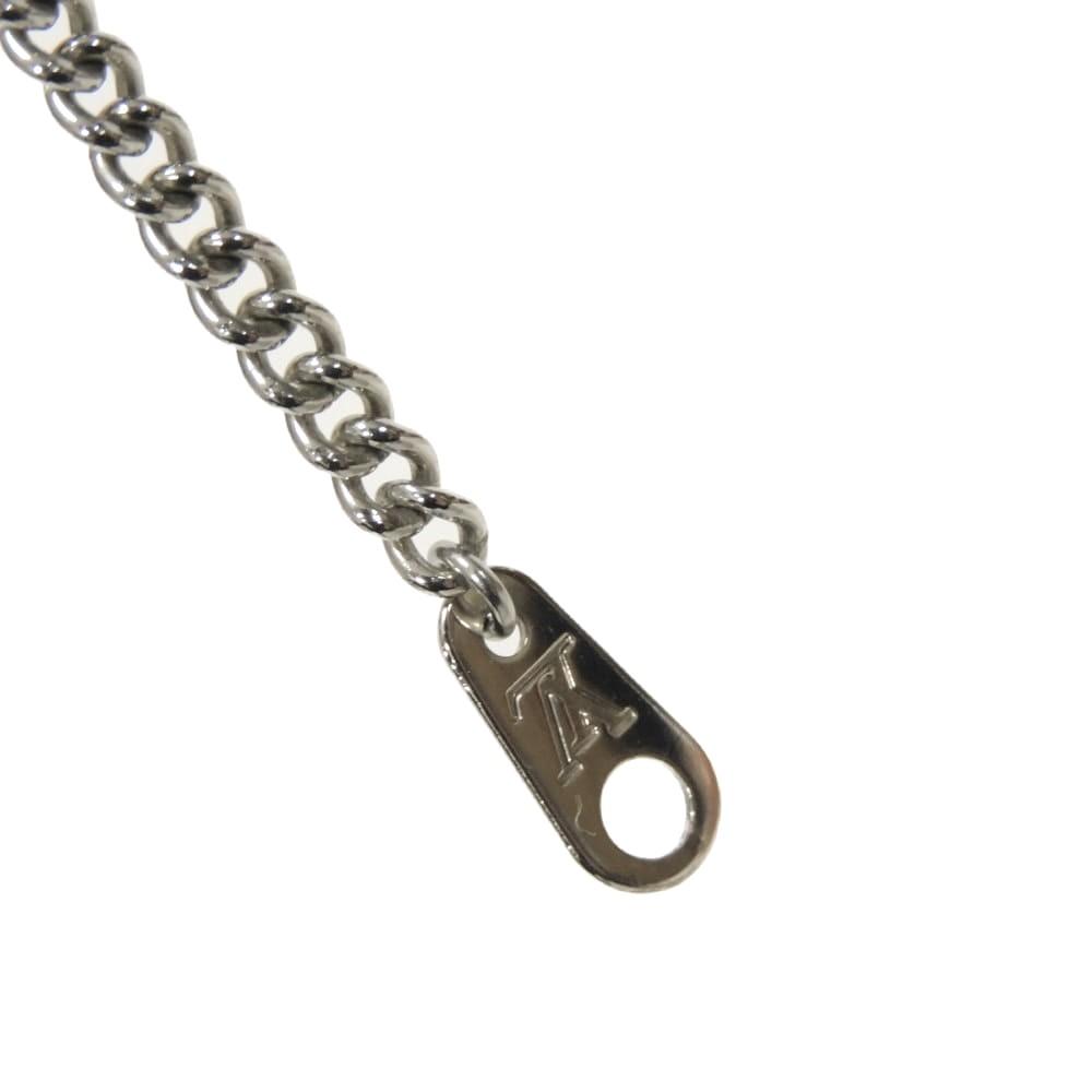 Used LV Logo Locket Pendant, Black Gray, Monogram Eclipse, 12564 Collier Plaque, M63640, 7984 Noir, Men's from Japan