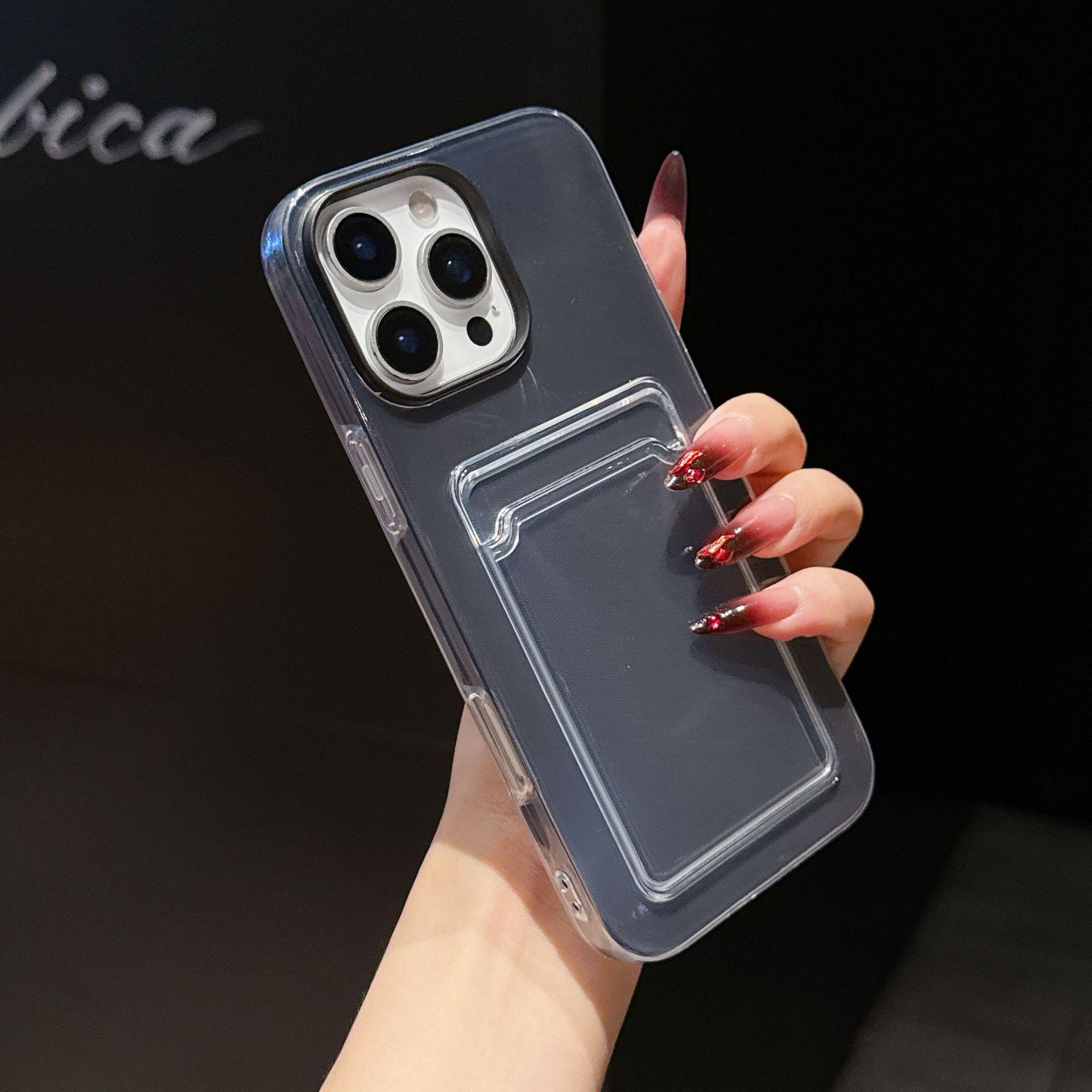 

Applicable To IPhone16 ProMax Card Pack Jelly Mobile Phone Case Candy Color Apple 15 Card Anti Fall 14 Protection Case iPhone12proMax