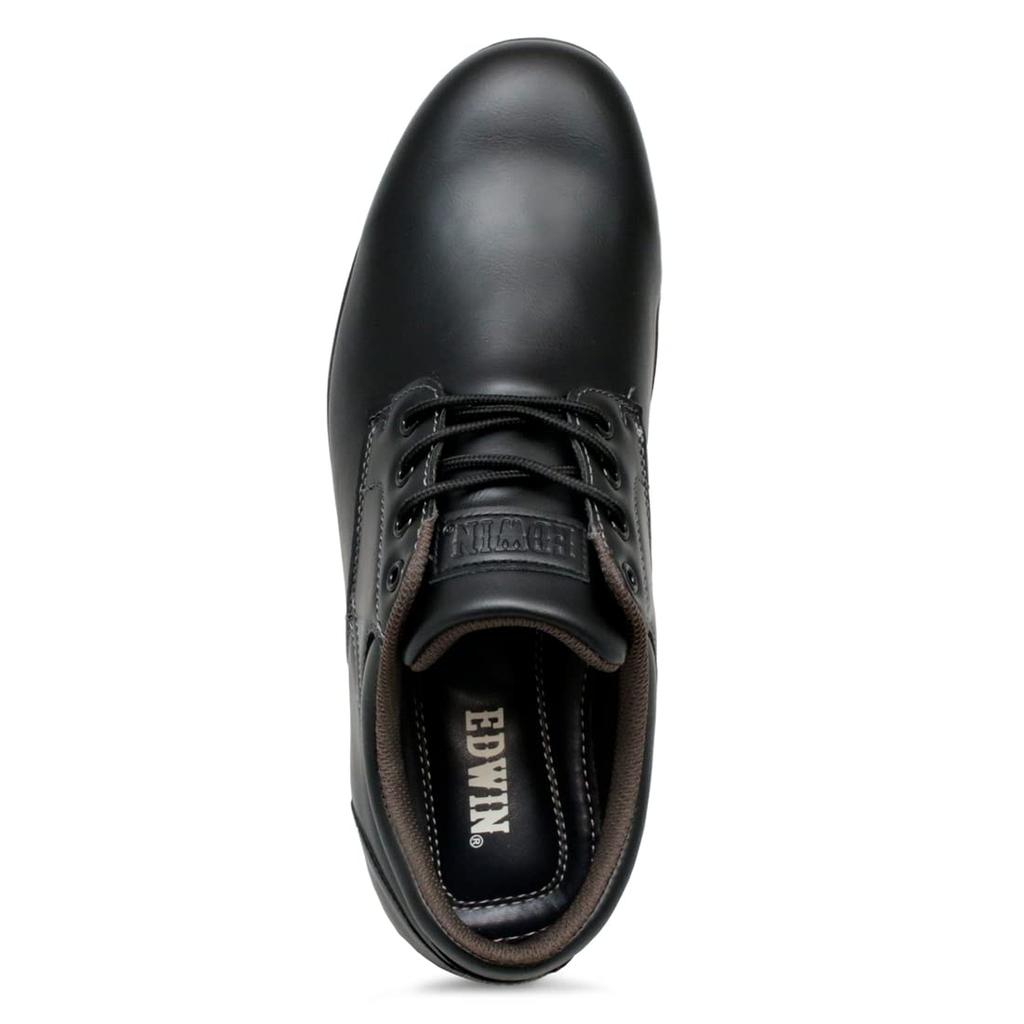 Waterproof Casual Shoes Business Sneakers Walking Lightweight Sole Plain Toe Lace Up Outer Feather Shoes Oxford Edm456 [Edwin] Men's Black/Black