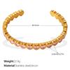 Light Luxury Retro Style Multi-Color Zircon Open Bracelet Stainless Steel Stacked Versatile C-Shaped Bracelet
