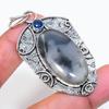 Natural Maligano Jasper, Iolite 925 Sterling Silver Jewelry Pendant 2.48" ZS-618
