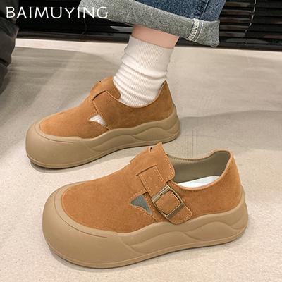 Suede Flats Women Loafers Shoes Platform Designer Casual Shoes Winter New Trend Comfort Walking Non-slip Mujer Zapatillas