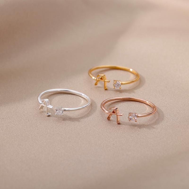 18k Gold Plated Unisex Letter Ring - Choose Any Initial A-Z