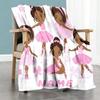 Girl Who Loves Dancing555 Personalized Name Blanket Multi-purpose Customizable Blanket Ultra-Soft Great for Nap Home Decor Office Couch
