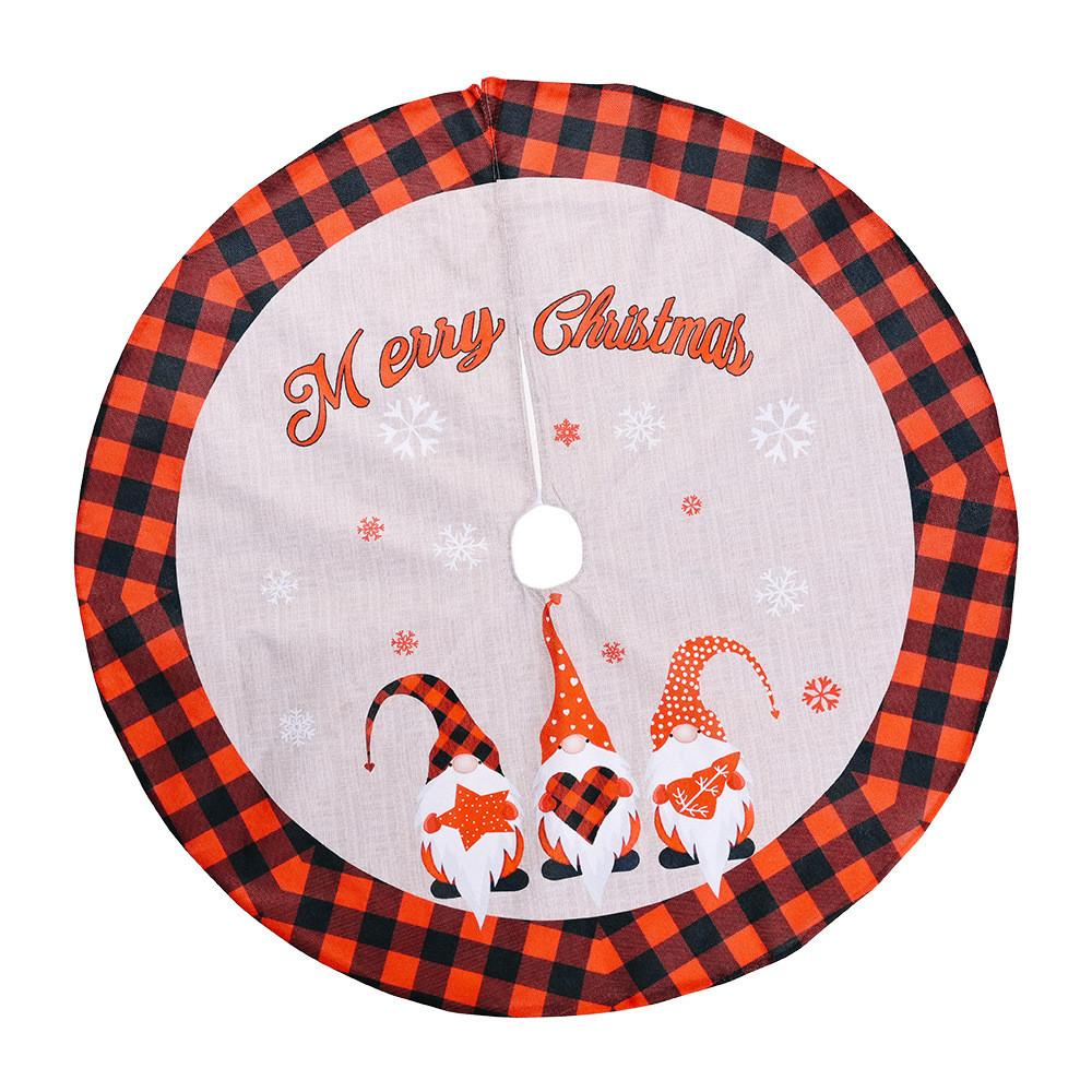 And Red Classic Black Checkered Tree Skirt With Unique Forest Elder Design Ideal For Christmas Celebrations