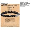 Soccer Fan Jewelry Football Bracelet for Men Black Matte Beads