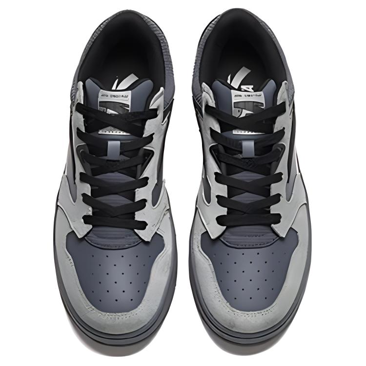 Anta Versatile Casual Lightweight Comfortable Slip-Resistant Wear-Resistant Low-Top Skate Shoes Men Sneaker Gray Black 112418051-4