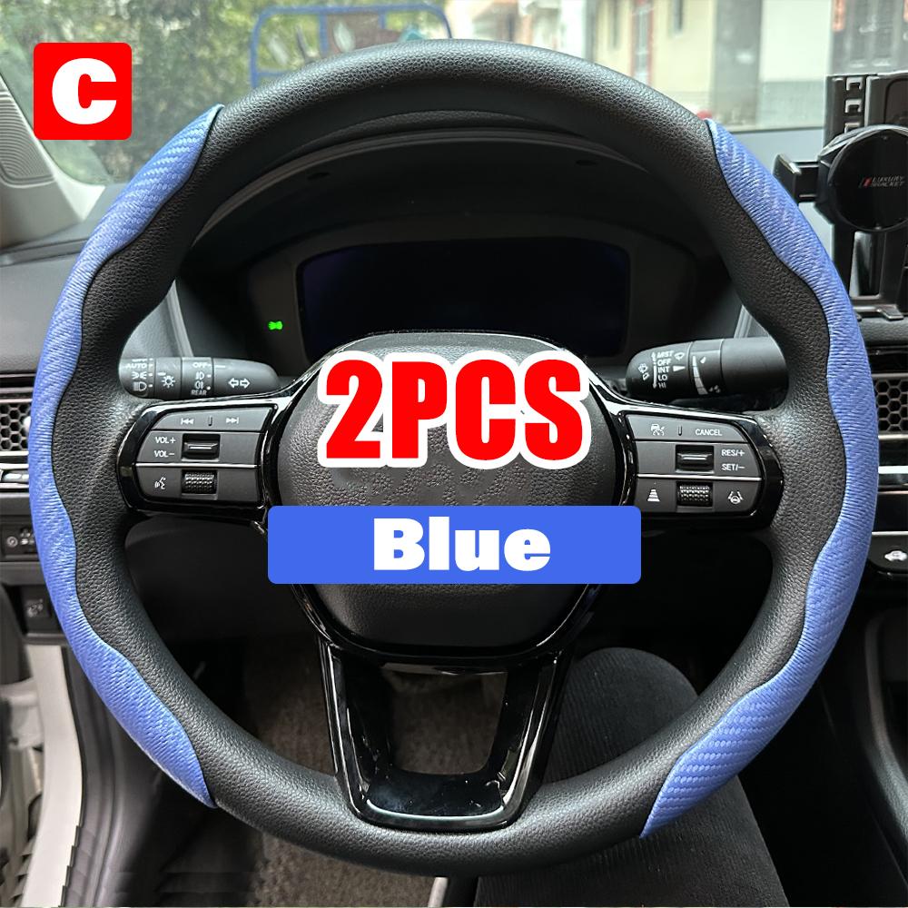 Car Universal 38cm Carbon Fiber Car Steering Wheel Cover Non-slip Card Cover Auto Steering Wheel Handle Booster Protective Cover