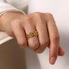 Inspired Titanium Steel 18K Gold Ring - Luxurious, Non-Fading Stainless Steel Design for Women