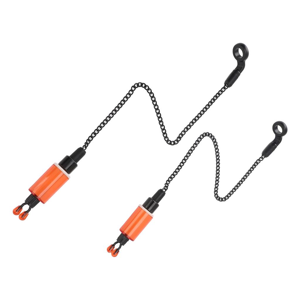 2PCS Fishing Alarm Hanger ABS Stainless Steel Portable Fish Bite Bait Alarm Bite Indicator Carp Fishing Chain for Outdoor Red