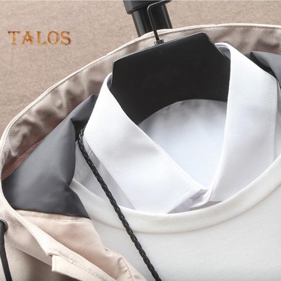 Pánsky trenčkot s kapucňou, so sťahovacou šnúrkou, s dlhým rukávom, strednej dĺžky, bunda s vreckami, jednofarebná, so zapínaním na zips, vetrovka