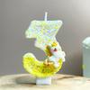 Unicorn Birthday Candles 0-9 Number Yellow Cake Candle Fashion Cartoon Anime Topper Party Cute Decoration