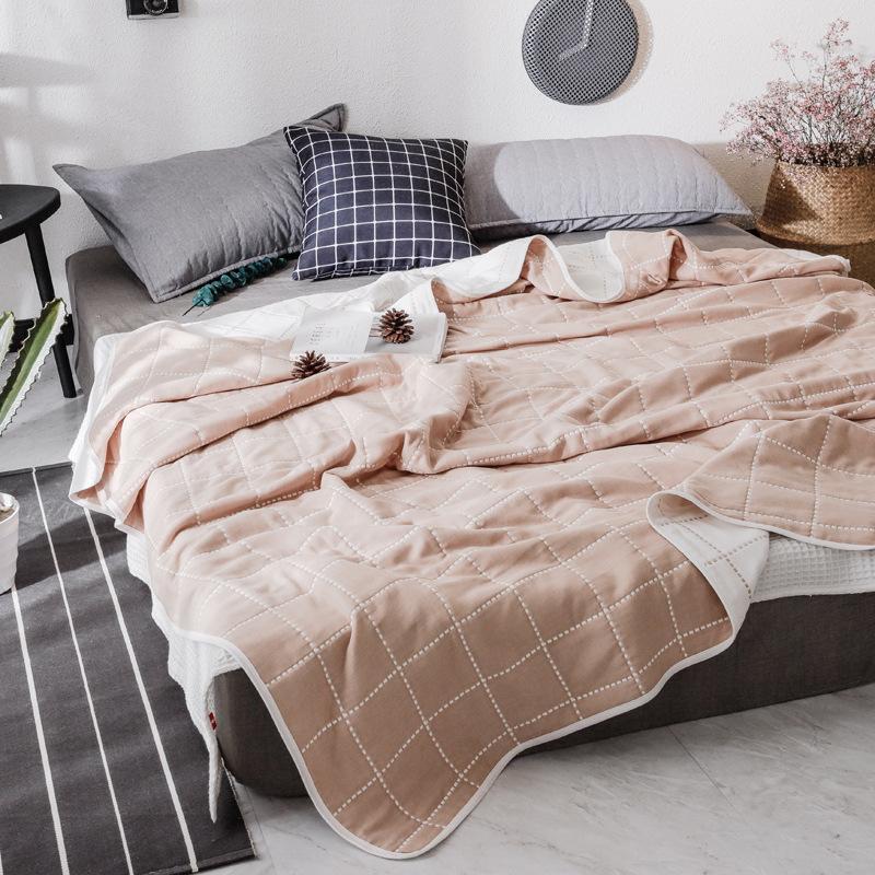 The New Cotton Six-layer Gauze Towel Quilt Is A Single Double Air Conditioning Blanket, A Cotton Sofa Towel, A Four-season Lunch Break Blanket