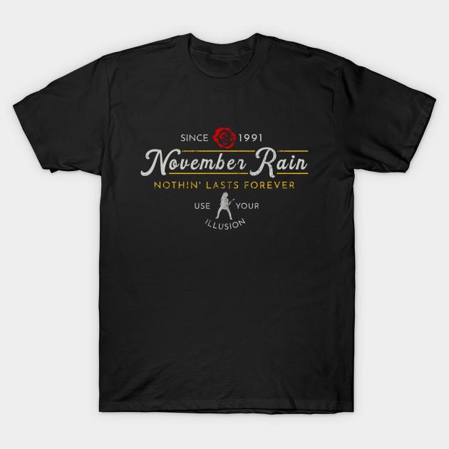

Мужская черная футболка с принтом November Rain Gnr Печать на трансферной бумаге без вырезки Хлопковая футболка M чёрный