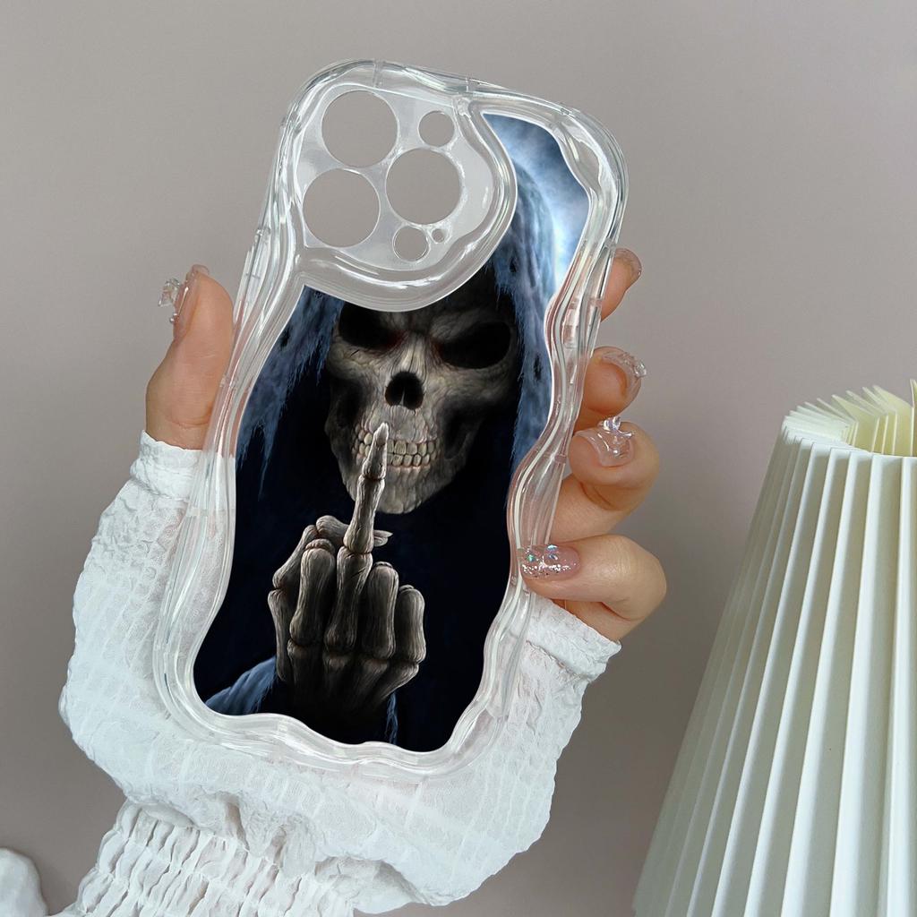 LZ13 Death Prayer Grim Reaper Skull Clear Soft Wave Phone Cases for iPhone 15 13 Pro Max 12 mini 14 8 Plus XS Max XR 6 Protection Back Cover