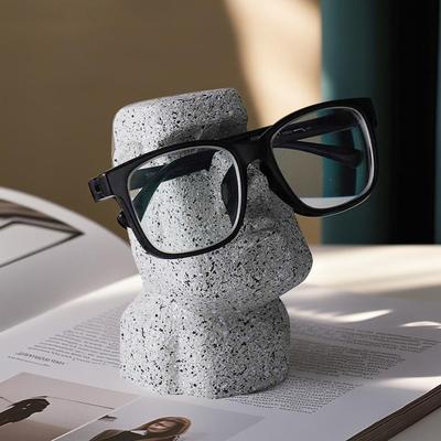 1PC Stone Statue Funny Glasses Holder Student Ornament Office Decoration Display Stand Creative Lazy Desktop Storage
