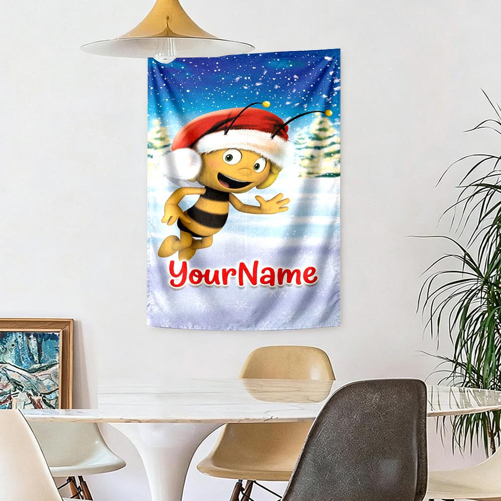 Biene Maja Custom Your Name Wanddekoration Wandteppich Kunst Für Haustiermemorial Geburtstag Hochzeitsparty Kulisse Familiengeschenk