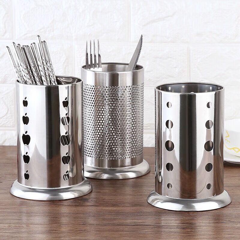 Stainless Steel Round Chopstick & Cutlery Holder