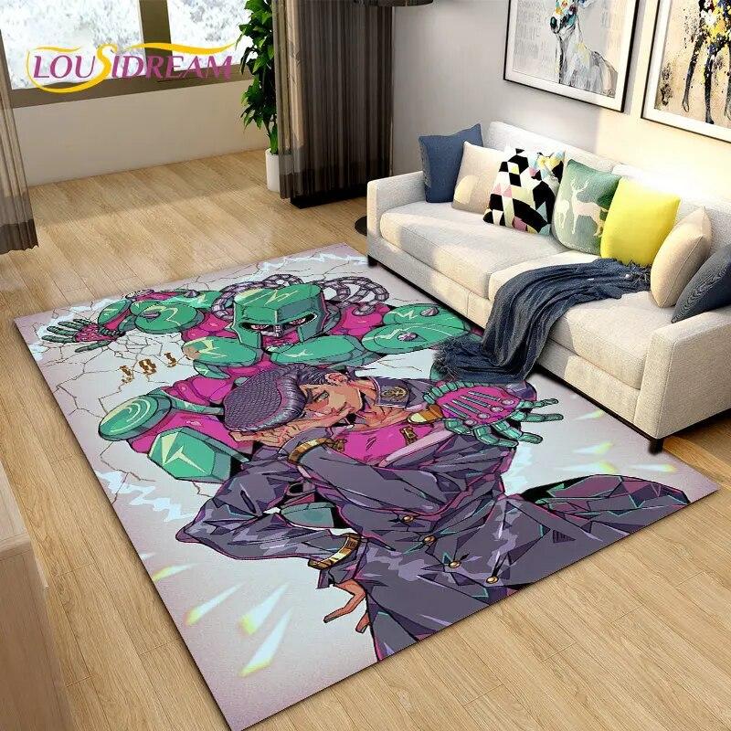 Jojo's Bizarre Adventure Anime-Teppich, Teppich für Wohnzimmer, Schlafzimmer, Sofa, Fußmatte, Dekoration, rutschfeste Bodenmatte für Kinderspiele