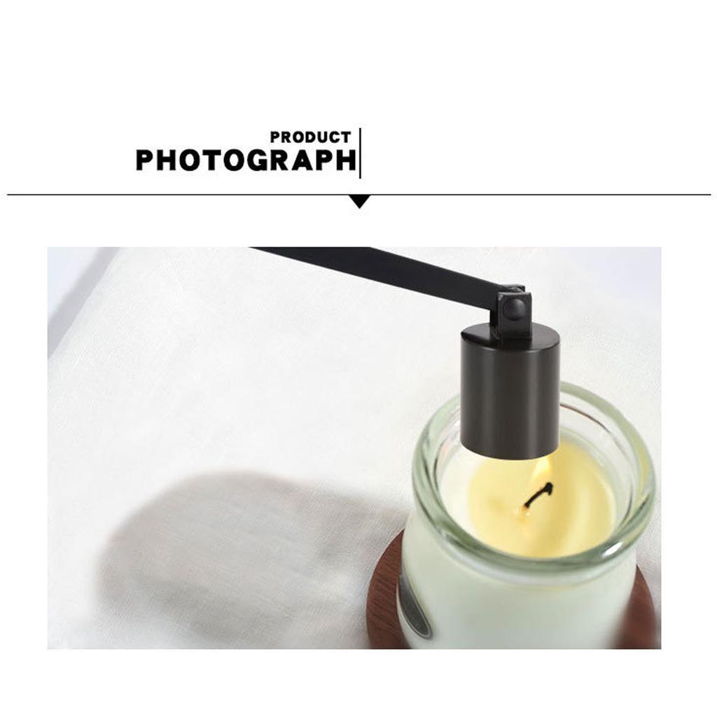 Black Candle Snuffer Stainless Steel Long Handle Putting Out Flame Safely Candle Extinguisher Wick Snuffer