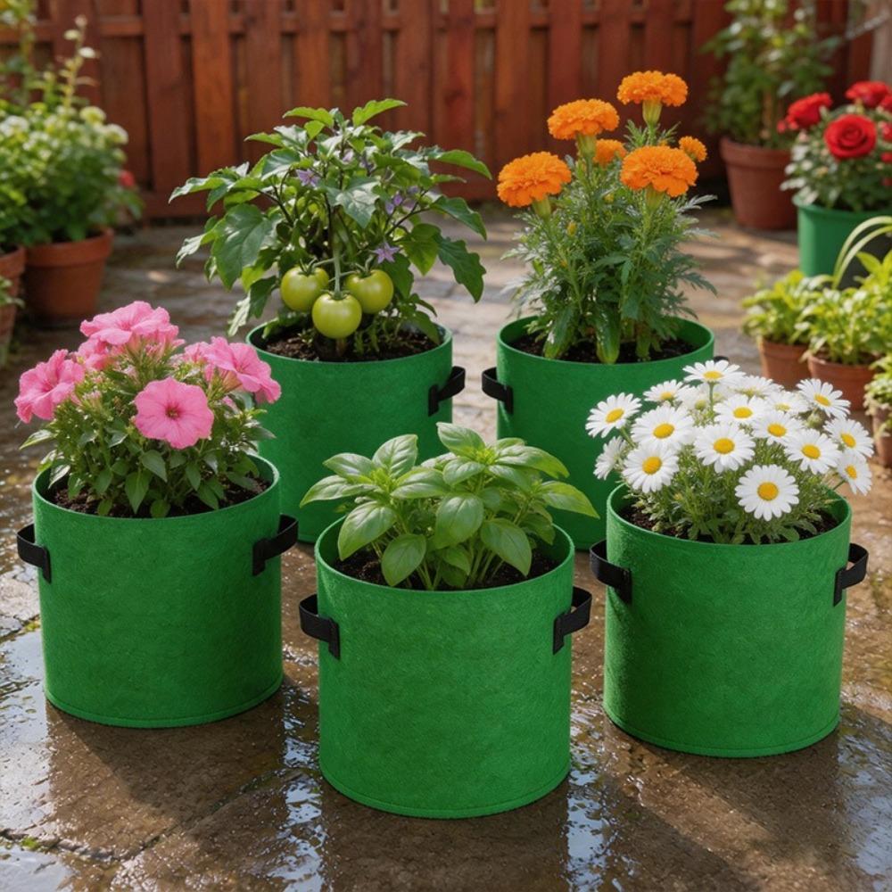 Faltbare Grow Bags Verdickte Stofftöpfe Pflanzenzucht Filz Grow Bags Baumpflanzung