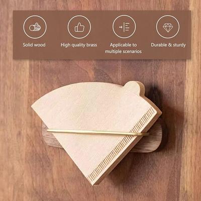 Wooden Coffee Filter Holder Wall-Mounted Coffee Filter Storage Container Coffee Filter Dispenser For V Shape Filter Holder