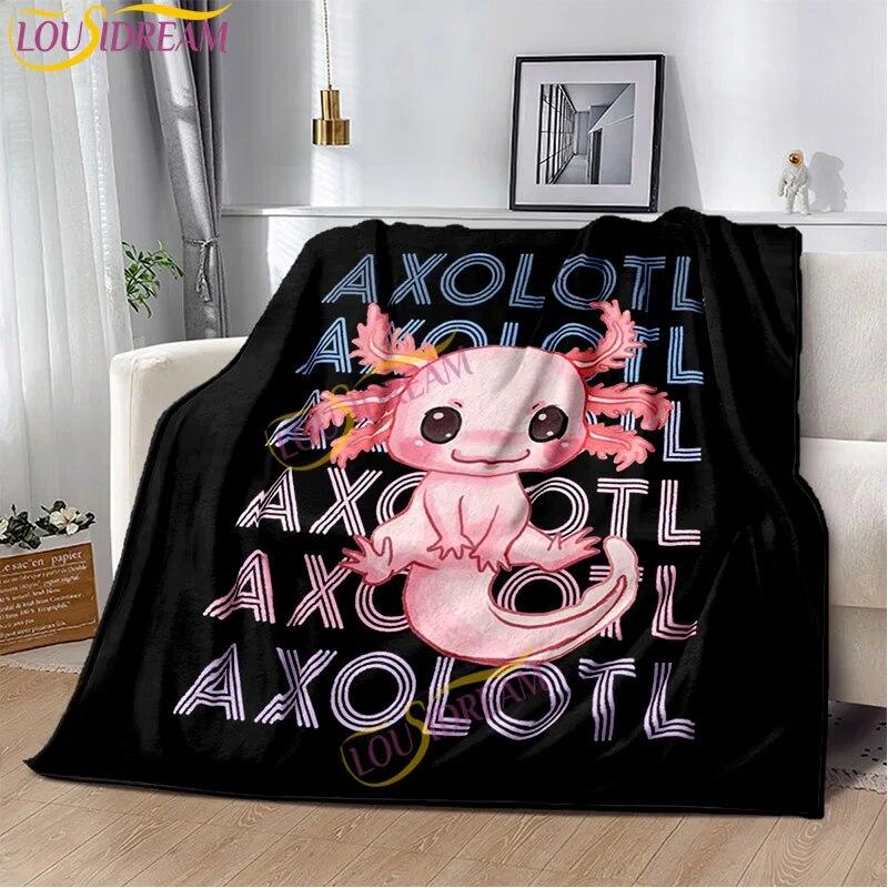 Animal de dibujos animados Ajolote suave felpa ropa de cama sala de estar sofá dormitorio cama mantas picnic impreso lindo Axolotl regalo manta