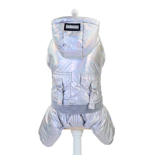 

Утолщенная одежда для собак, зимнее теплое зимнее пальто для собак, водонепроницаемый комбинезон, одежда для домашних животных для собак, костюм йоркширского Тедди, мопса, куртки L серебряный