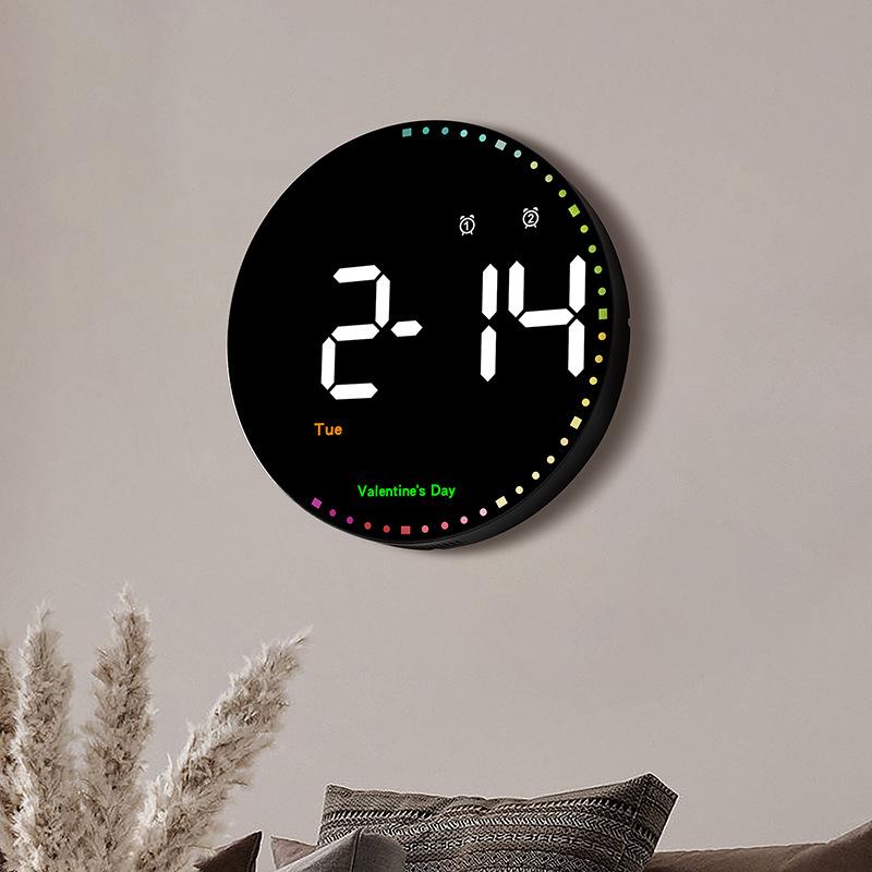 Digital Electronic Clock Perpetual Calendar Wall Clock Living Room Simple Decoration Led Clock Colorful Smart Clock Wall Hanging