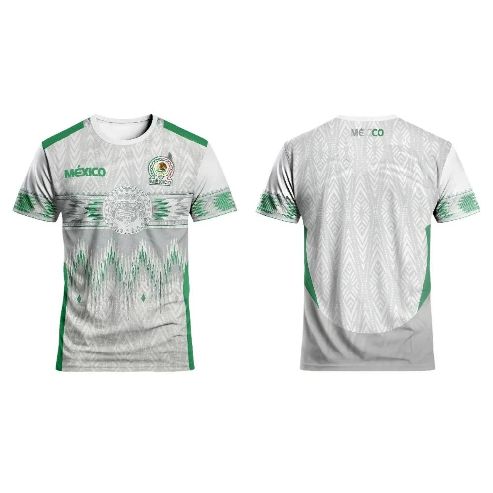 Magliette da Calcio Stampate 3D Messico 2025 Estate Uomo Donna Uguali Magliette Asciugatura Rapida Top Sportivi da Esterno Abbigliamento da Allenamento