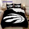Raptors Basketball-Emblem Dreiteiliges Set(1 Bettbezug + 2 Kissenbezüge, ohne Füllung)Bettwäscheset Bettbezug und Kissenbezug Weich und bequem