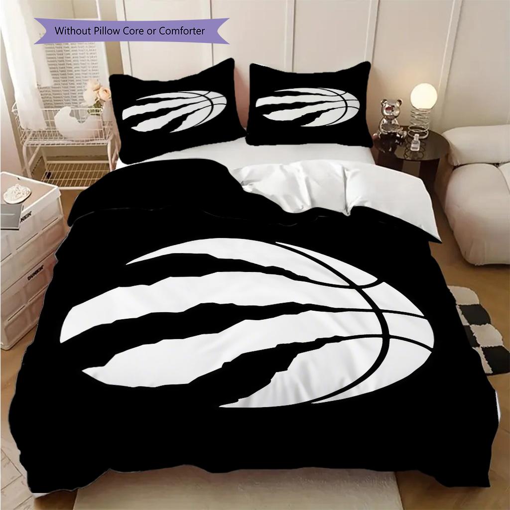 Emblema Pallacanestro Raptors Set da tre pezzi(1 * copripiumino + 2 * federa, senza nucleo)Set biancheria da letto Copripiumino e federa Morbido e confortevole