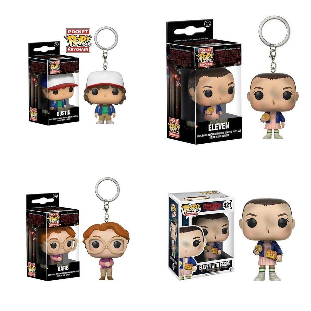 Funko Pop Stranger Thing Eleven Keychain Figure With Box Resin Decoration