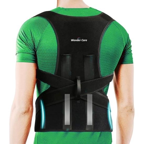Wonder Care Posture Corrector for Men and Women, Back Support Belt with Metal Inserts, Shoulder Straightener for Upper and Lower Back Pain Relief
