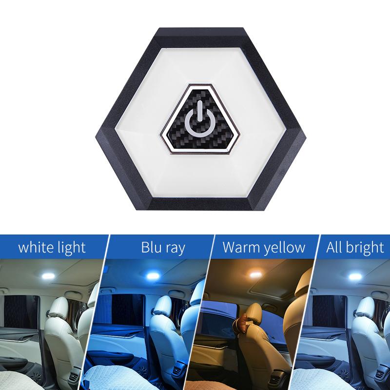 Car reading lights, LED interior ambient lights, car trunk lighting, wireless wiring free, decorative accessories four-color