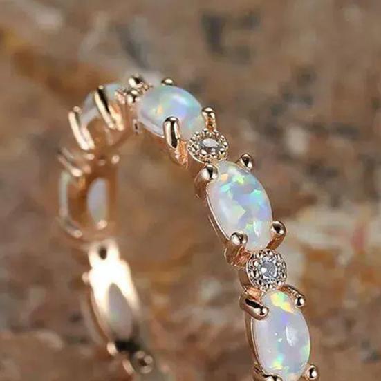 Inel Opal Imitat Strălucire Eternă Opal Fals Oval Radiant Iubire Infinită