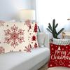 4PCS/Set Christmas Tree Pillowcase Snow Pillow Cover Square Decorative Cushion Covers with Invisible Zipper Waist Cushion Sofa