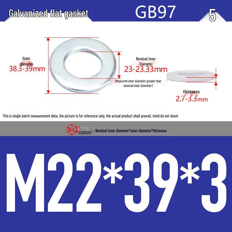 Galvanized Hex Nuts, Flat Washers, Spring Washers in M2-M48, Blue and White Zinc Coated