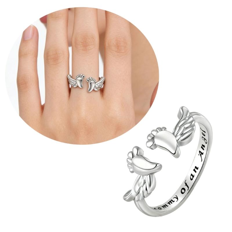 Graceful Angel Wing Shaped Rings With Flexible Sizing Option Crafted From Copper For Long Time Beauty