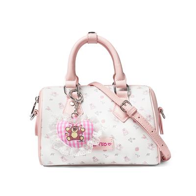 Strawberry Bear Series Sweet Student High-Value Cute Handheld PVC Crossbody Shoulder Tote Bag Women Bags Pink BMK-72841