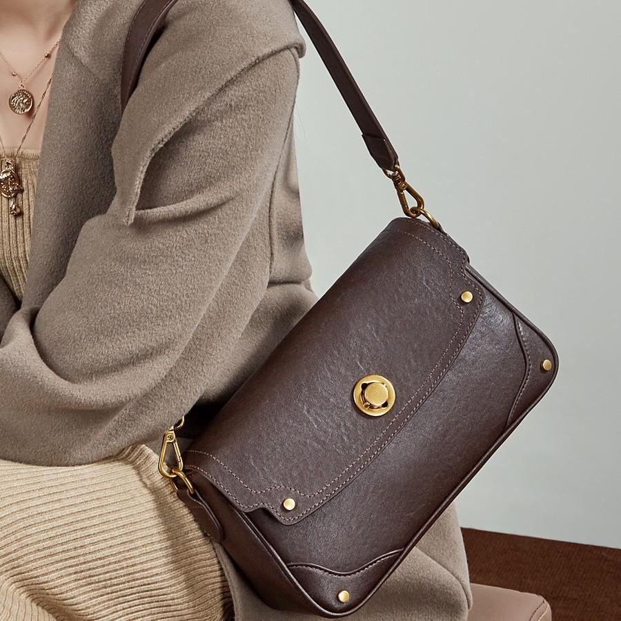 2025 New Fashion Commuter Versatile Genuine Leather Women's Bag Niche Design Handbag Single Shoulder