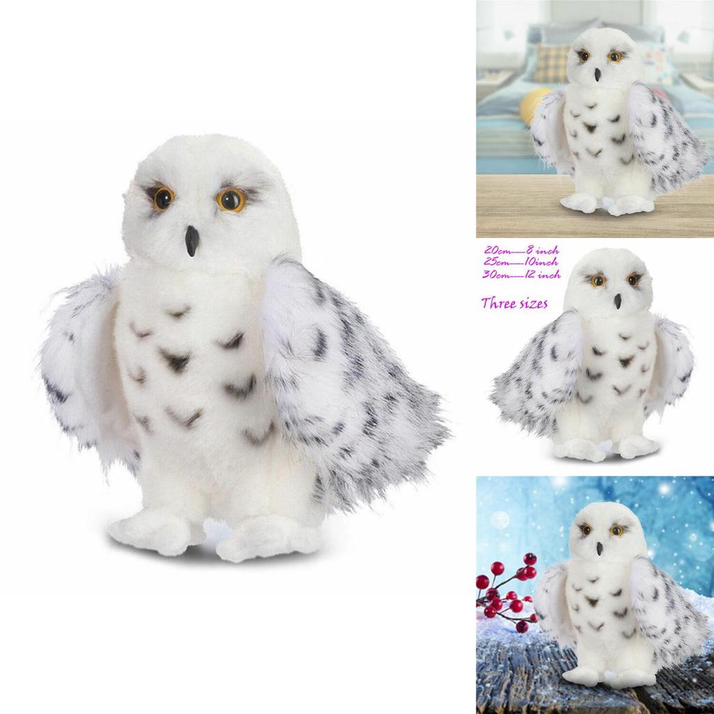 Adorable Wizard Snowy Owl Plush Toy Soft Stuffed Doll For Kids Christmas Gift