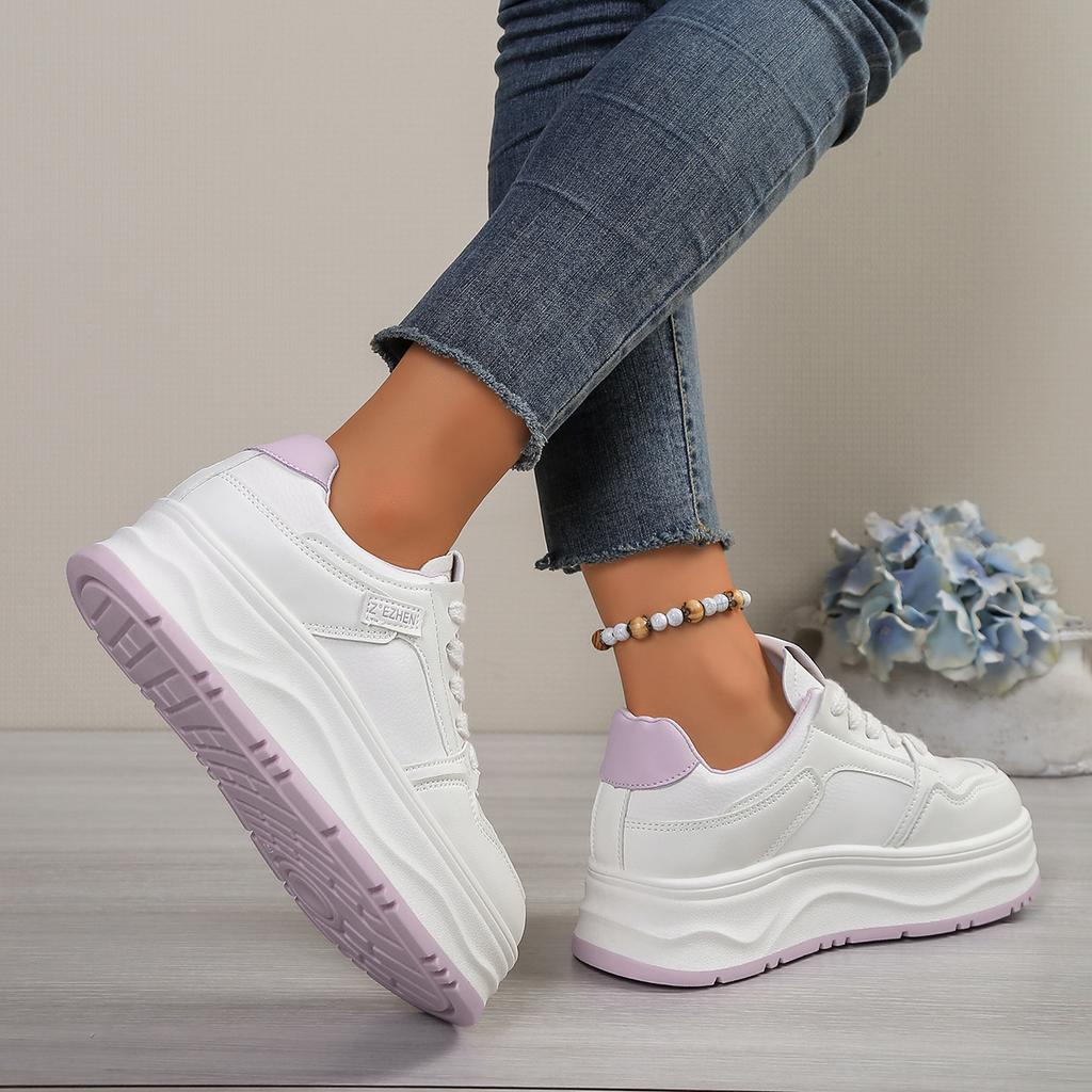 New Style Casual Shoes For Women, Ladies Platform Shoes, White Shoes, Comfortable Sneakers, Increase Height By 5cm