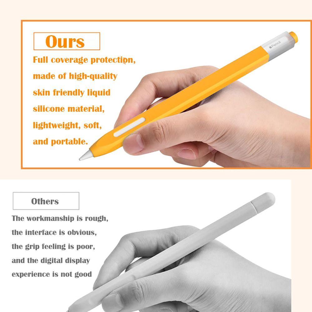 Liquid Silicone Tablet Pencil Case 2nd Gen Not Affect Charge Touch Screen Pen Cover Anti Slip Shockproof for Apple Pencil 2/Pro