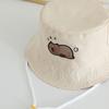 Cartoon Dinosaur Kids Bucket Hat Embroidery Baby Capybara Sun Cap Children Fisherman Hat  Toddler