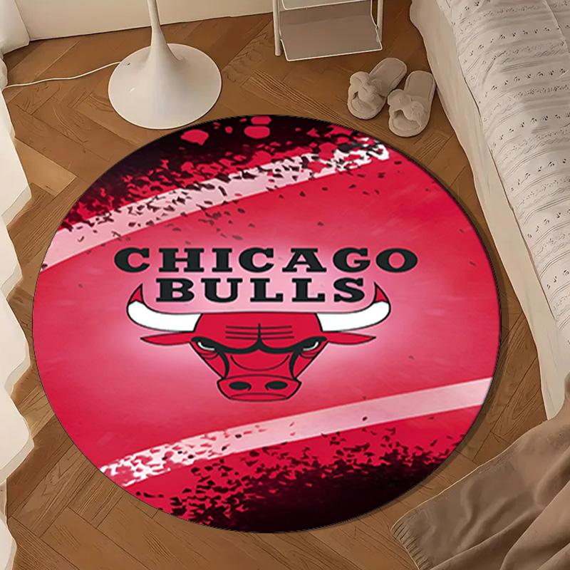 Bull Basketball Artwork Round Rug for Livingroom,Bedroom, Palyroom, Chair Rug, Area Rug, Circle Carpet, Large Size Decor Fan Christmas Gift